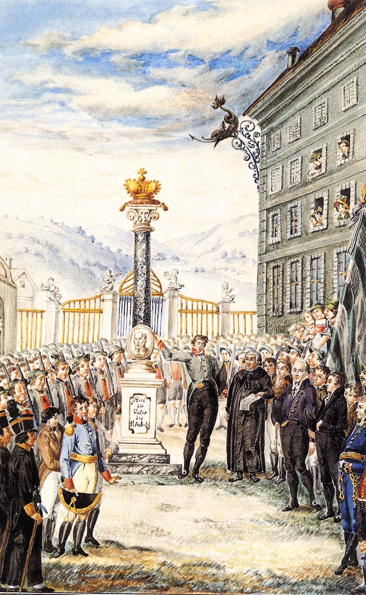 Kaisersäule am Schlossplatz in Fügen